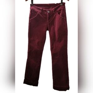 VTG ilin Women's Size Small W 28 Corduroy Red Straight Low Pants Y2K Cherry Girl